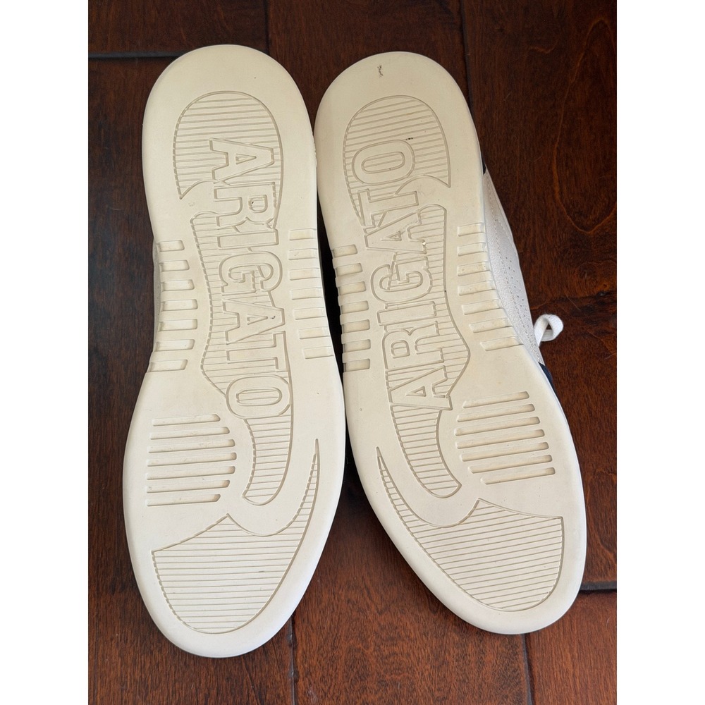 Axel Arigato Dice Lo Sneakers Mens 11 Cream Navy Blue Leather Low Top Trainers - Picture 14 of 14